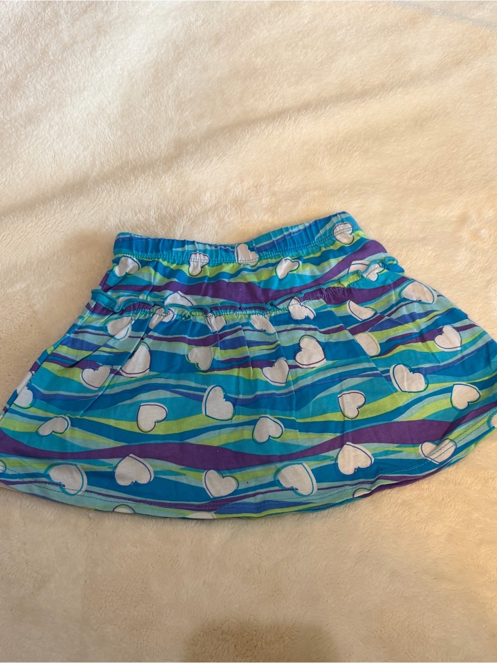 Healthtex Blue and Purple Striped Heart Print Skirt
